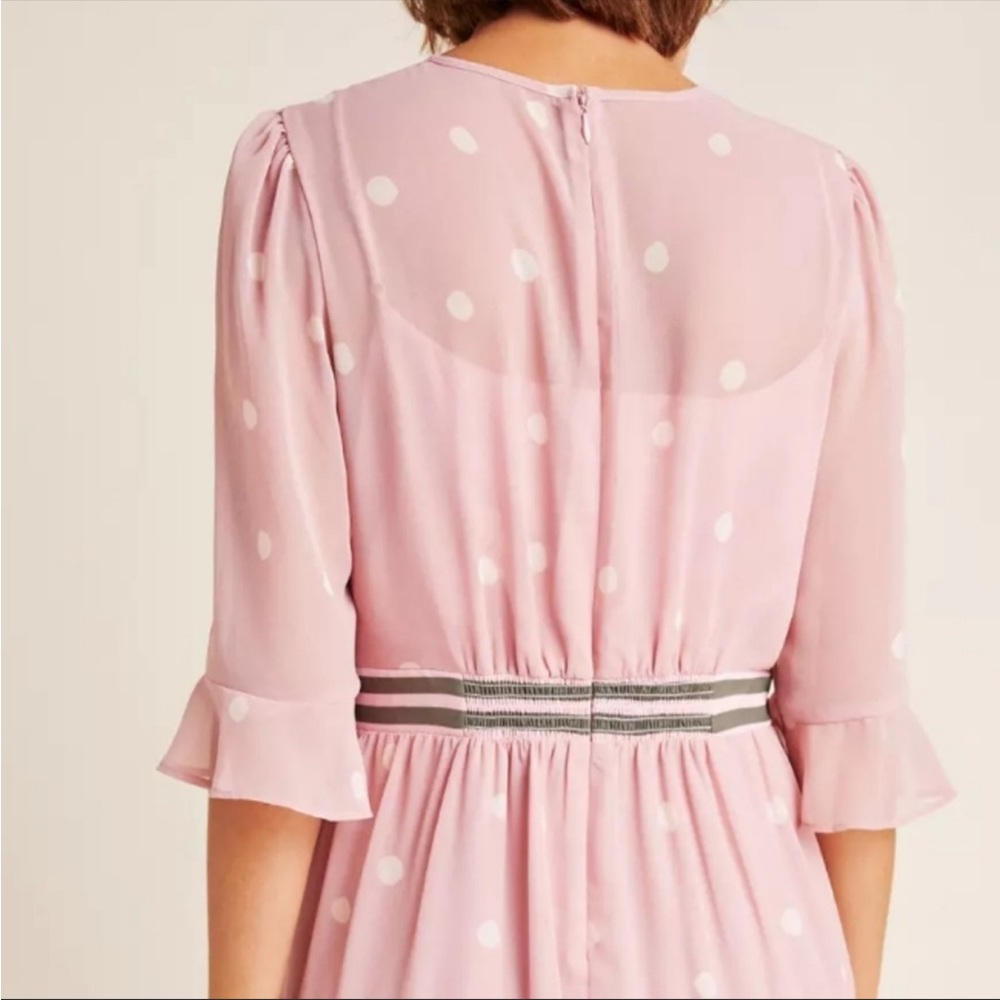 Gal Meets Glam Collection Finley pink & olive green polka dot ruffle dress - Picture 10 of 15